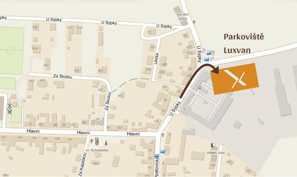 Mapa parkoviště | Luxvan - půjčovna obytných aut
